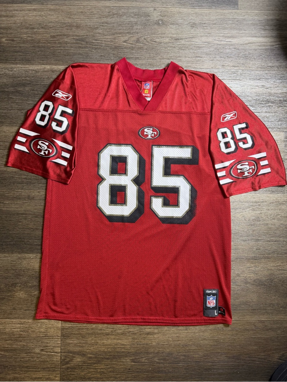 Reebok San Francisco 49ers Red #85 Football Jersey
